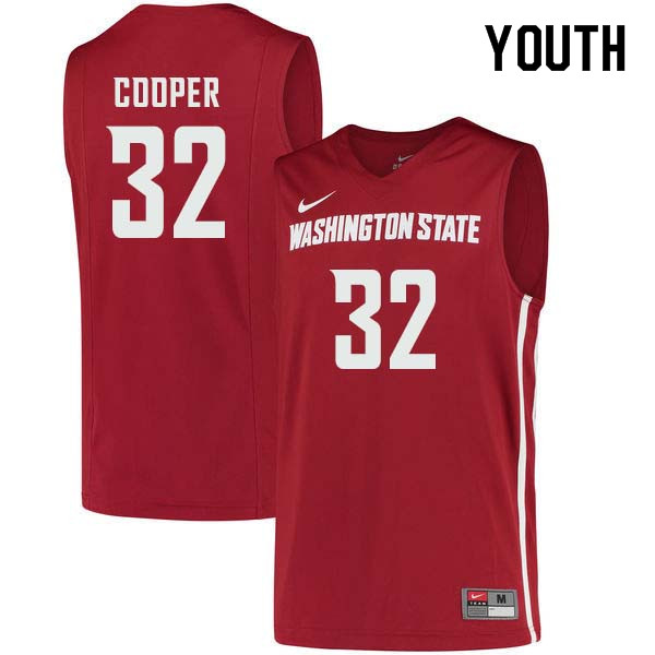 Youth #32 Davante Cooper Washington State Cougars College Basketball Jerseys Sale-Crimson